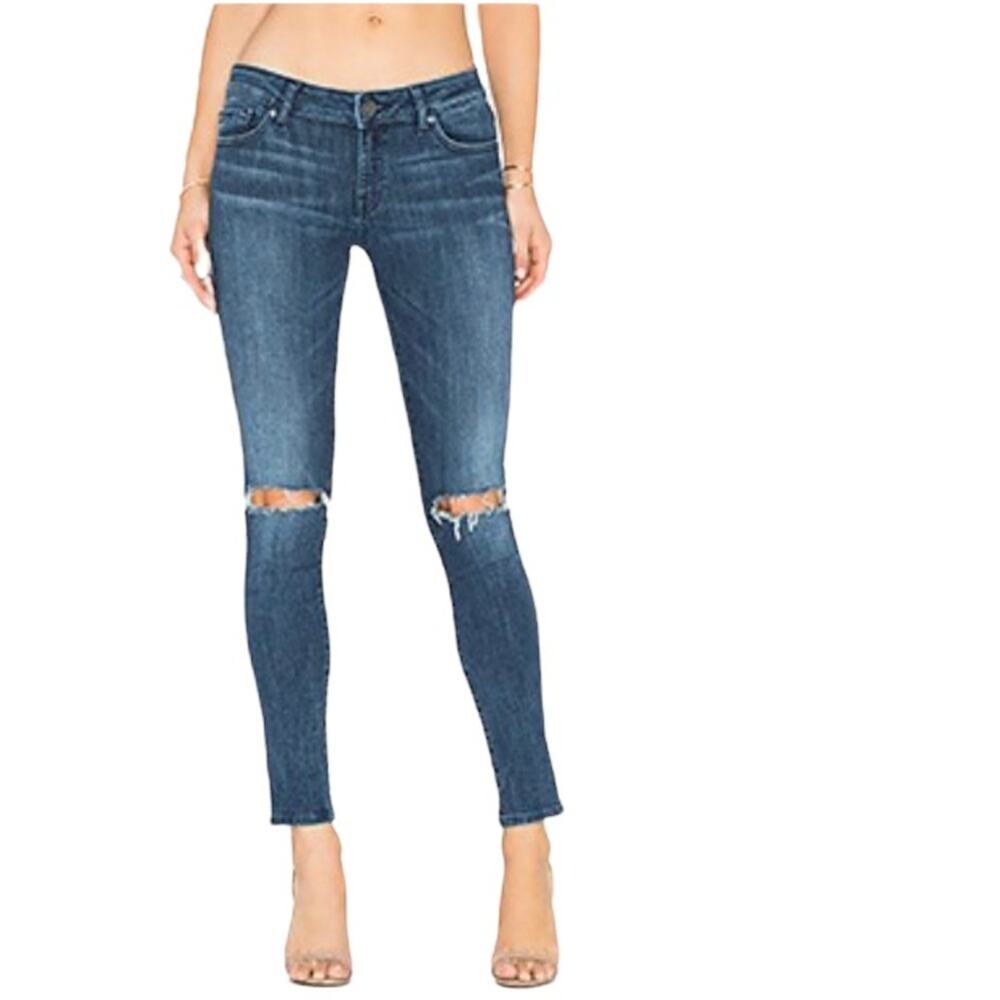 DL1961 Emma Power Legging in Barbwire Medium Wash Distressed Skinny Jean